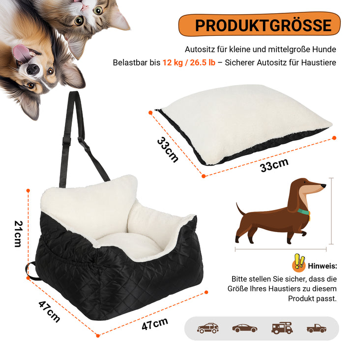 Sonnewelt Hundesitz Auto Hundeautositz bis 12kg