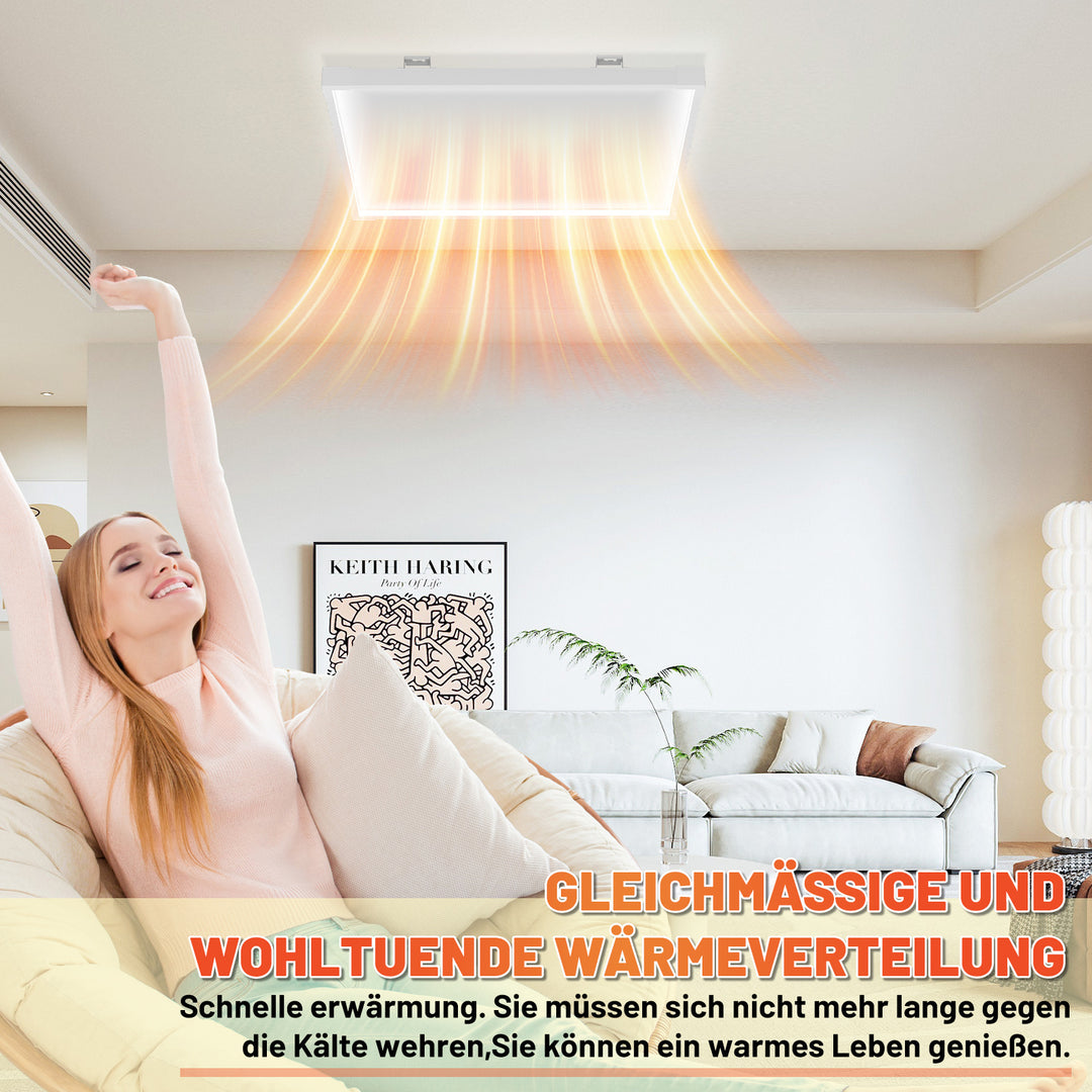 Sonnewelt Infrarotheizung Deckenheizung mit Licht 360/770W