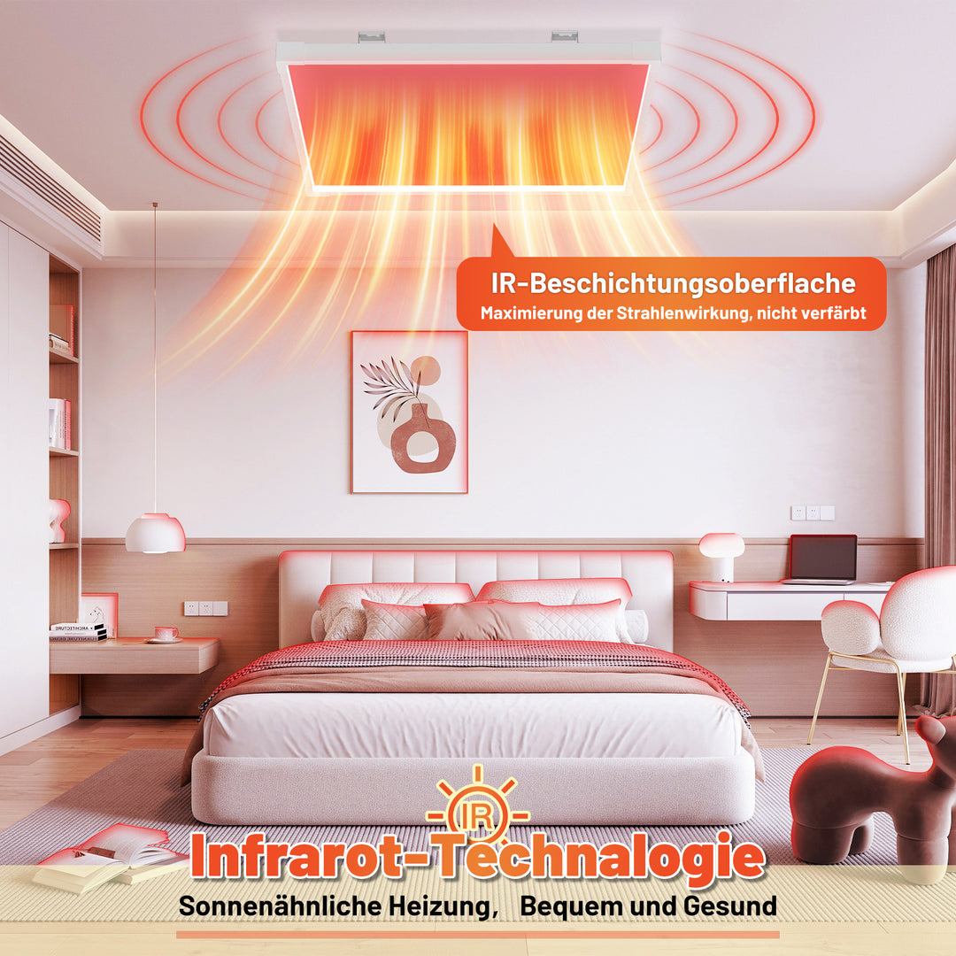 Sonnewelt Infrarotheizung Deckenheizung mit Licht 360/770W