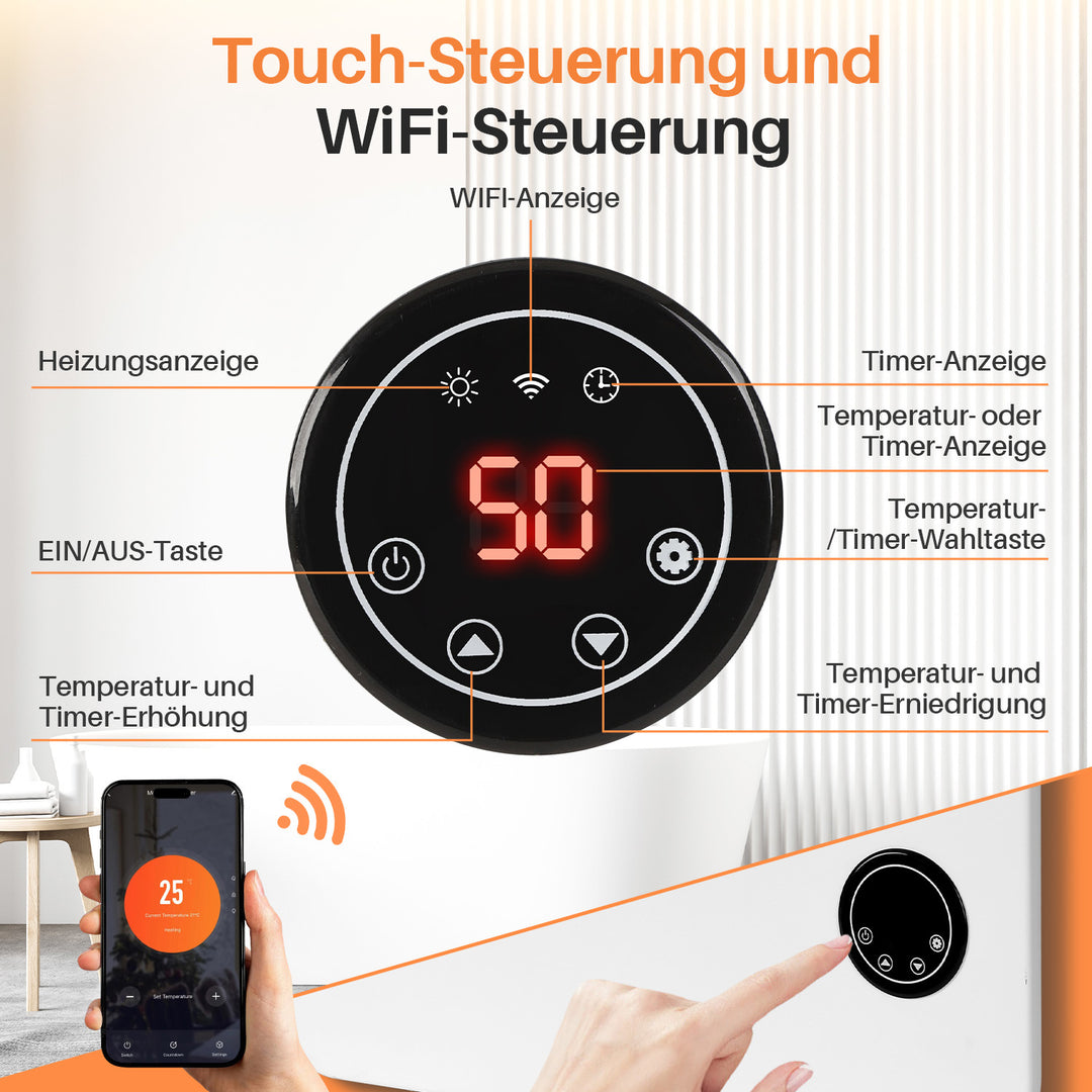 Sonnewelt Infrarotheizung Handtuchhalter Thermostat 400W/600W