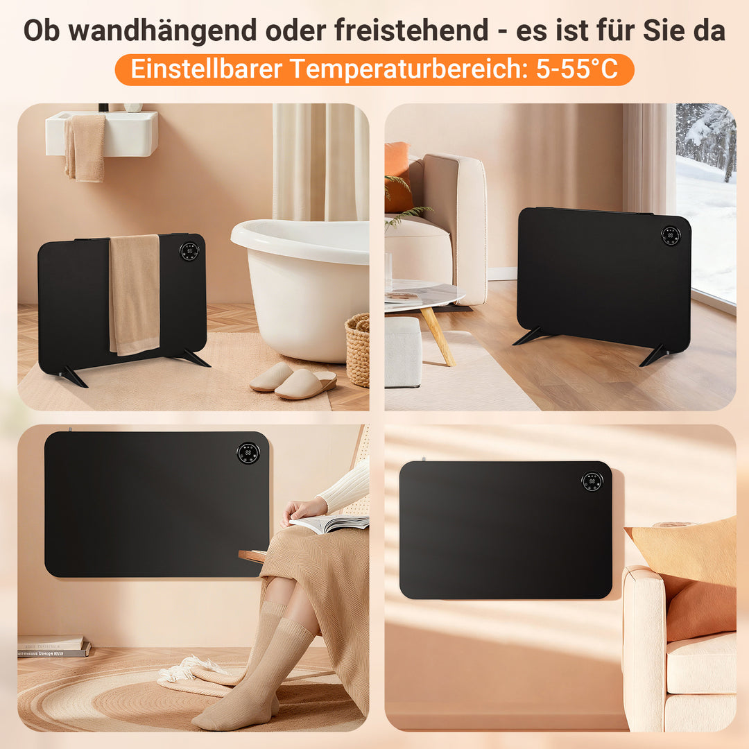 Sonnewelt Infrarotheizung Elektroheizung 450W mit App Fernbedienung