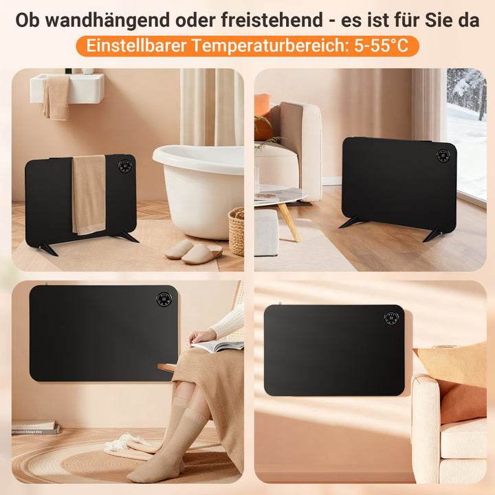 Sonnewelt Infrarotheizung Elektroheizung 450W mit App Fernbedienung