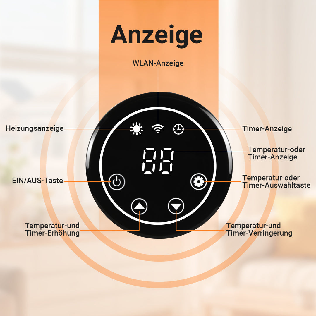 Sonnewelt Infrarotheizung Elektroheizung 450W mit App Fernbedienung