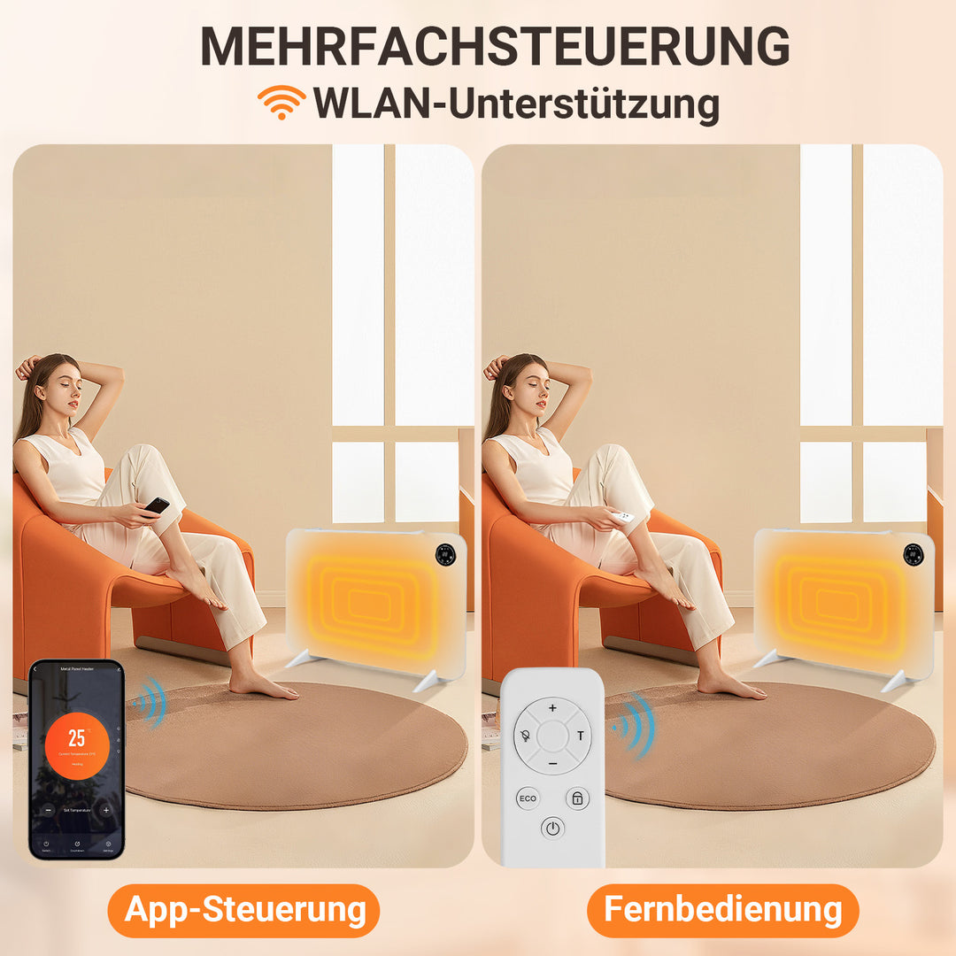 Sonnewelt Infrarotheizung Elektroheizung 450W mit App Fernbedienung