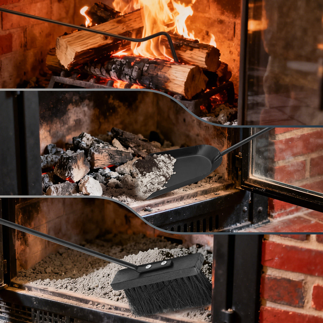 Sonnewelt Kaminbesteck 4 teilig Edelstahl Kaminzubehör