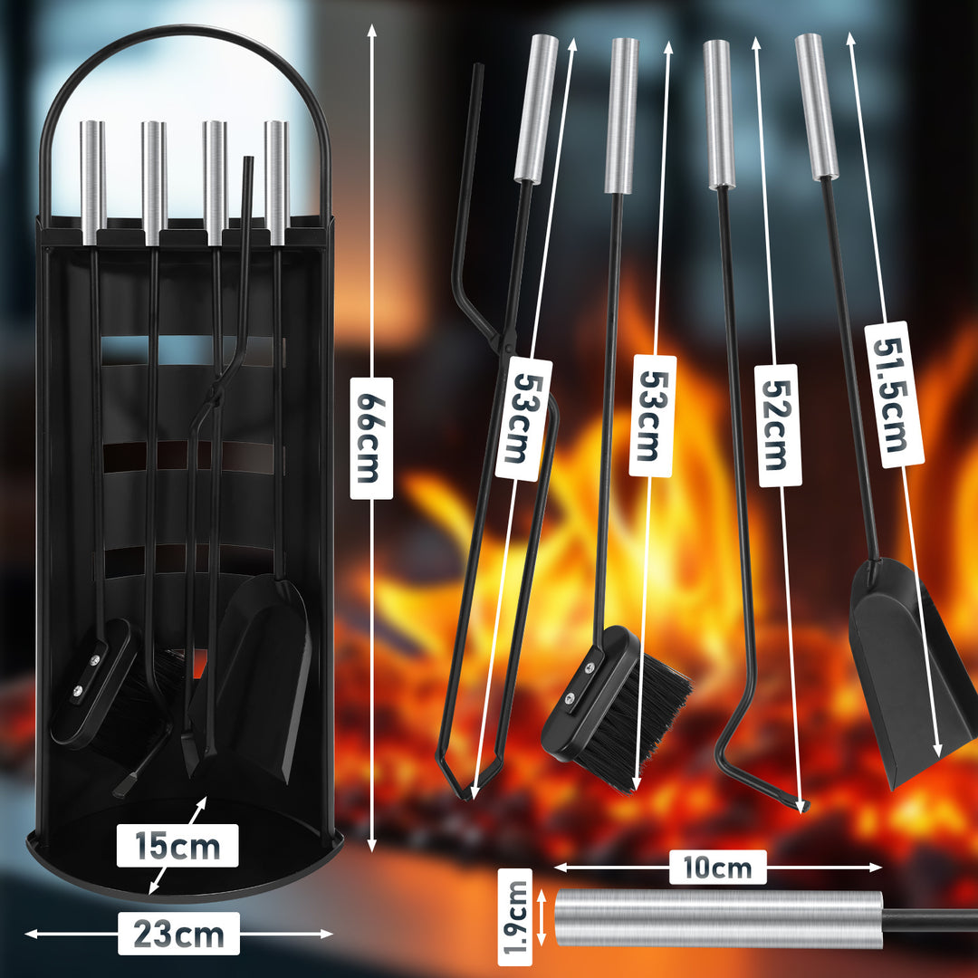 Sonnewelt Kaminbesteck 5 teilige Edelstahl Kaminzubehör