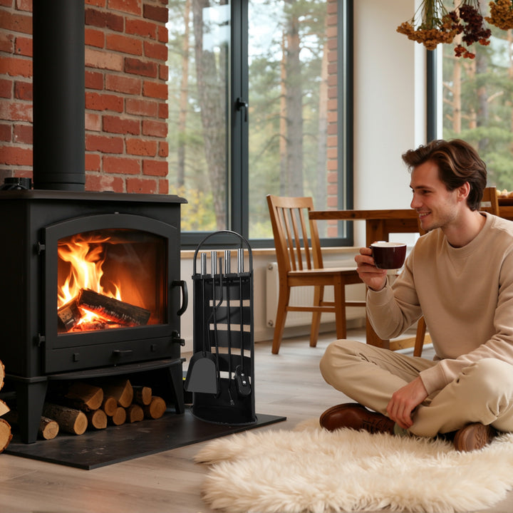 Sonnewelt Kaminbesteck 5 teilige Edelstahl Kaminzubehör