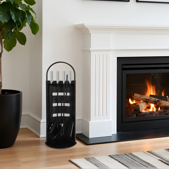 Sonnewelt Kaminbesteck 5 teilige Edelstahl Kaminzubehör