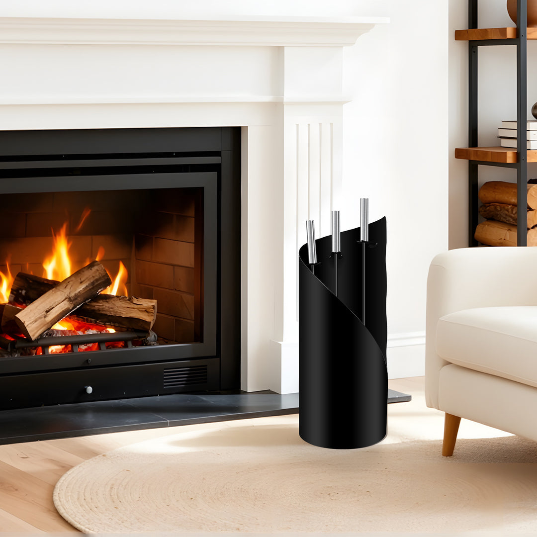 Sonnewelt Kaminbesteck 4 teilig Edelstahl Kaminzubehör