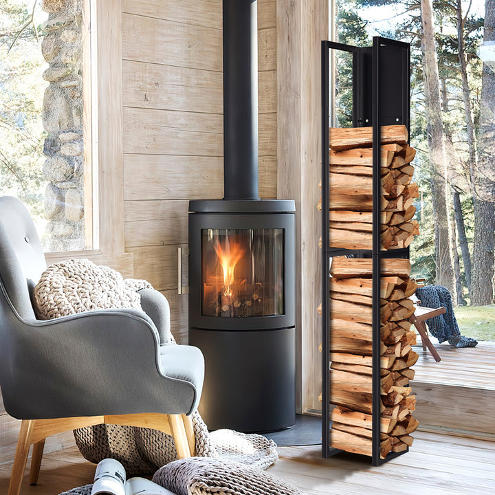 Sonnewelt Kaminholzregal Metall Kaminholzständer Wandmontage