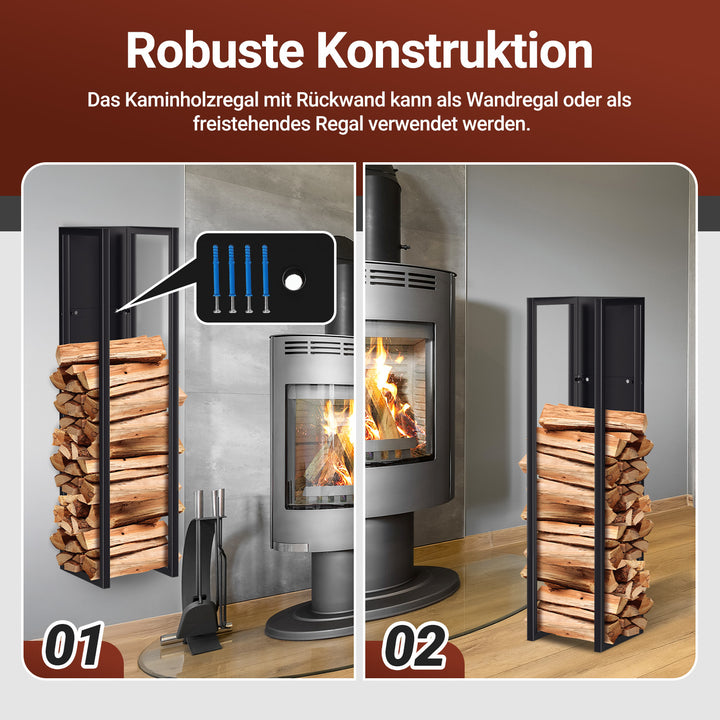 Sonnewelt Kaminholzregal Metall Kaminholzständer Wandmontage