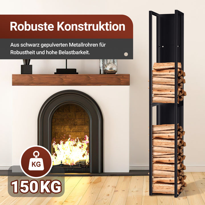 Sonnewelt Kaminholzregal Metall Kaminholzständer Wandmontage