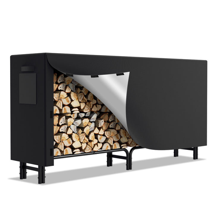 Sonnewelt Kaminholzregal Metall 244x34.5x124cm mit Schutzhülle