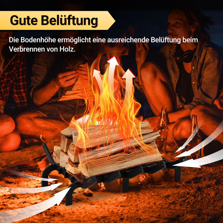 Sonnewelt Kaminrost Ofenrost für Kamineinsatz V-förmig