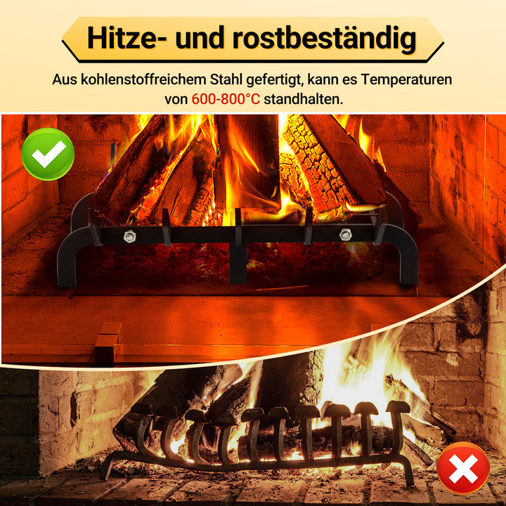 Sonnewelt Kaminrost Ofenrost für Kamineinsatz V-förmig