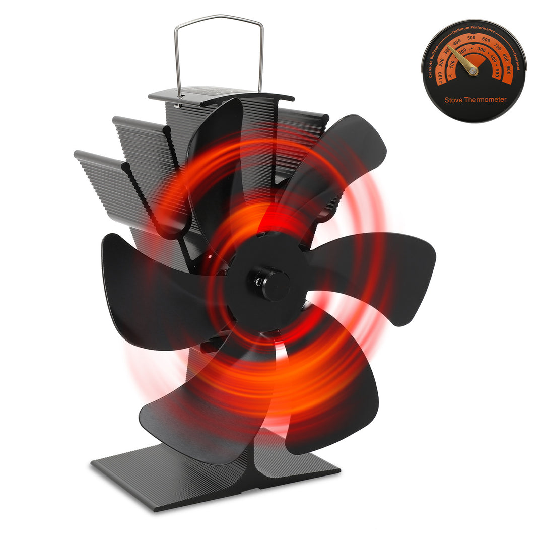 Sonnewelt fireplace fan without electricity with thermometer (new version)