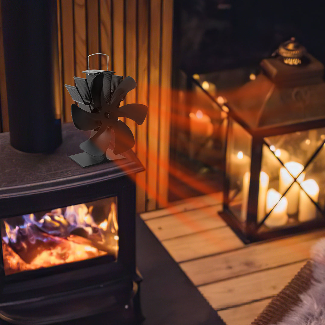 Sonnewelt fireplace fan without electricity with thermometer (new version)