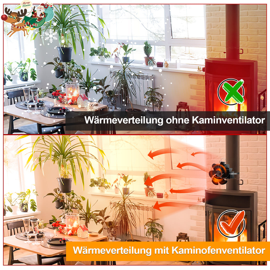 Sonnewelt Kaminventilator 6 Blättern Magnetisch