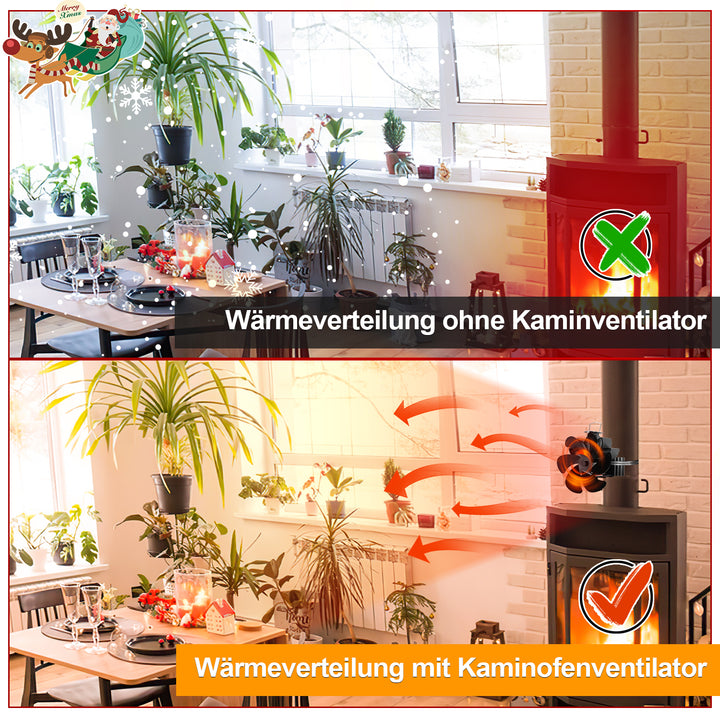 Sonnewelt Kaminventilator 6 Blättern Magnetisch