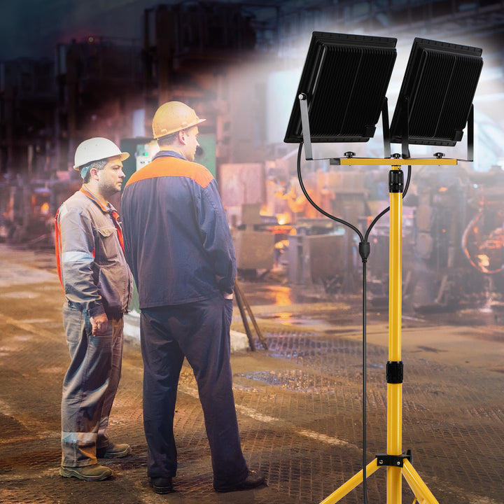 Sonnewelt LED Baustrahler 2 x 50W/100W/200W mit Stativ Einstellbar
