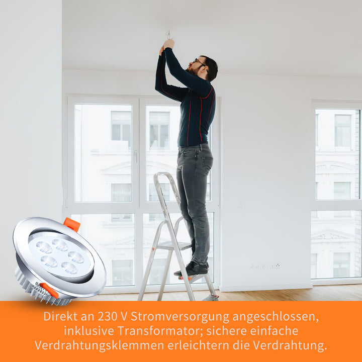 Sonnewelt LED Einbaustrahler LED Spot 3W Kaltweiß/Warmweiß