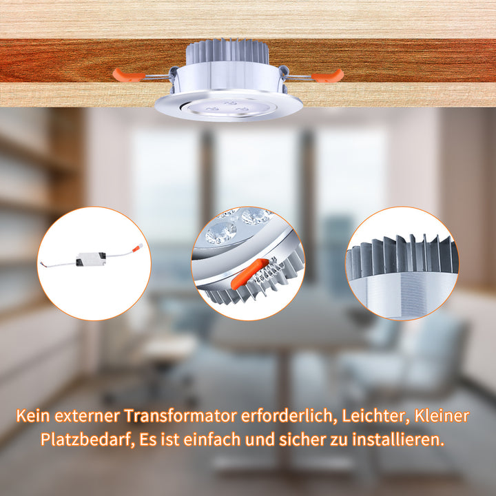 Sonnewelt LED Einbaustrahler LED Spot 3W Kaltweiß/Warmweiß