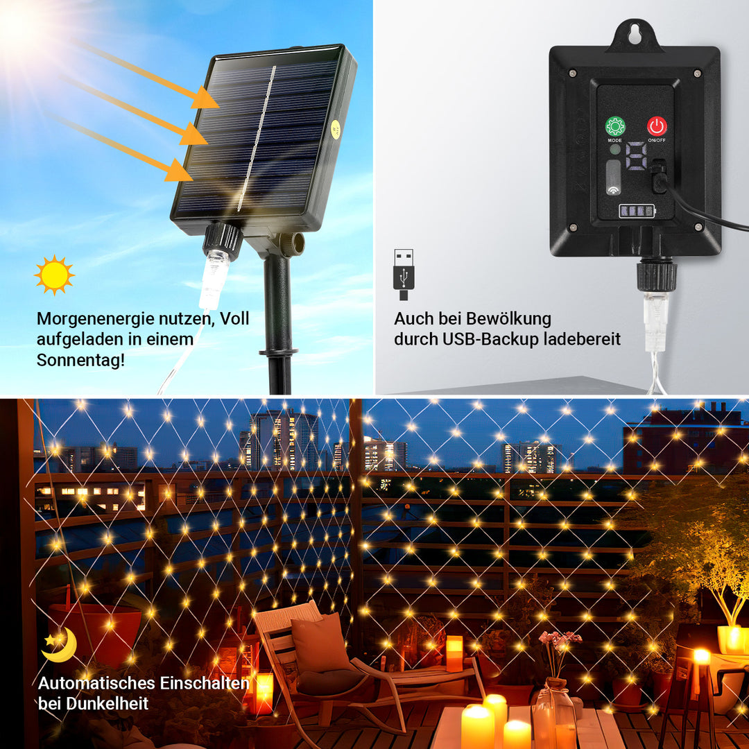 Sonnewelt LED light net solar with remote control