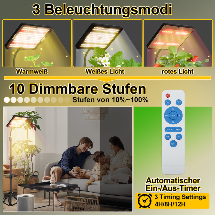Sonnewelt LED Pflanzenlampe Grow Light UV IR mit Ständer