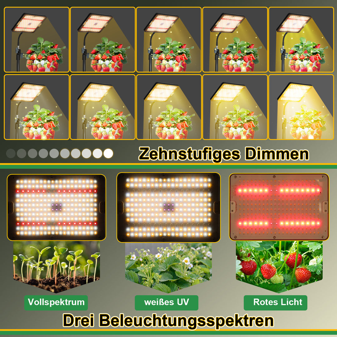 Sonnewelt LED Pflanzenlampe Grow Light UV IR mit Ständer