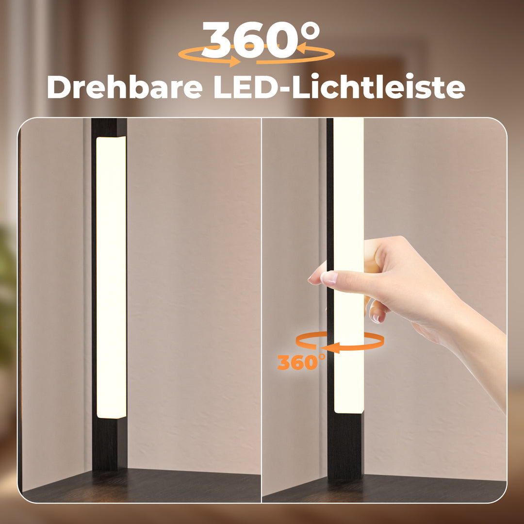 Sonnewelt LED Stehleuchte Stehlampe Dimmbarer mit Regal und Fernbedienung