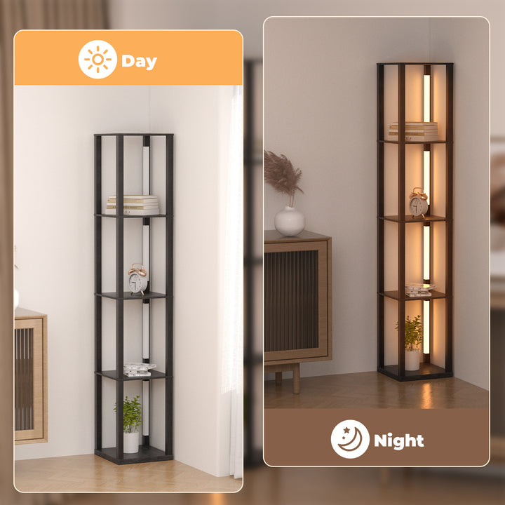 Sonnewelt LED Stehleuchte Stehlampe Dimmbarer mit Regal und Fernbedienung