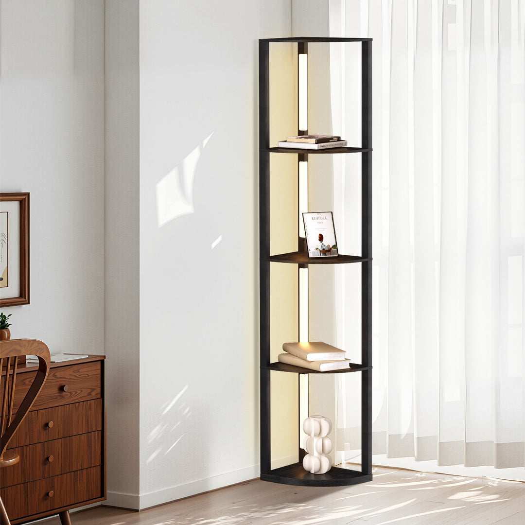 Sonnewelt LED Stehleuchte Stehlampe Dimmbarer mit Regal und Fernbedienung