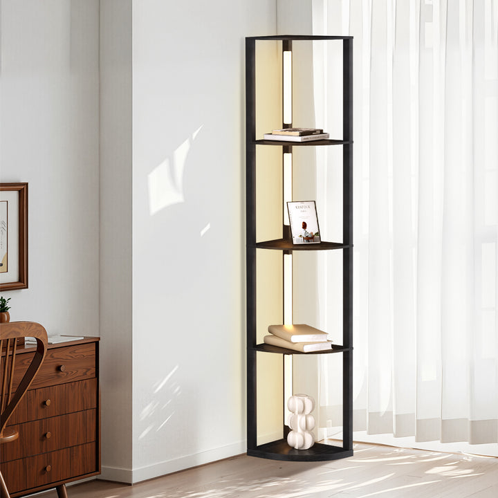 Sonnewelt LED Stehleuchte Stehlampe Dimmbarer mit Regal und Fernbedienung