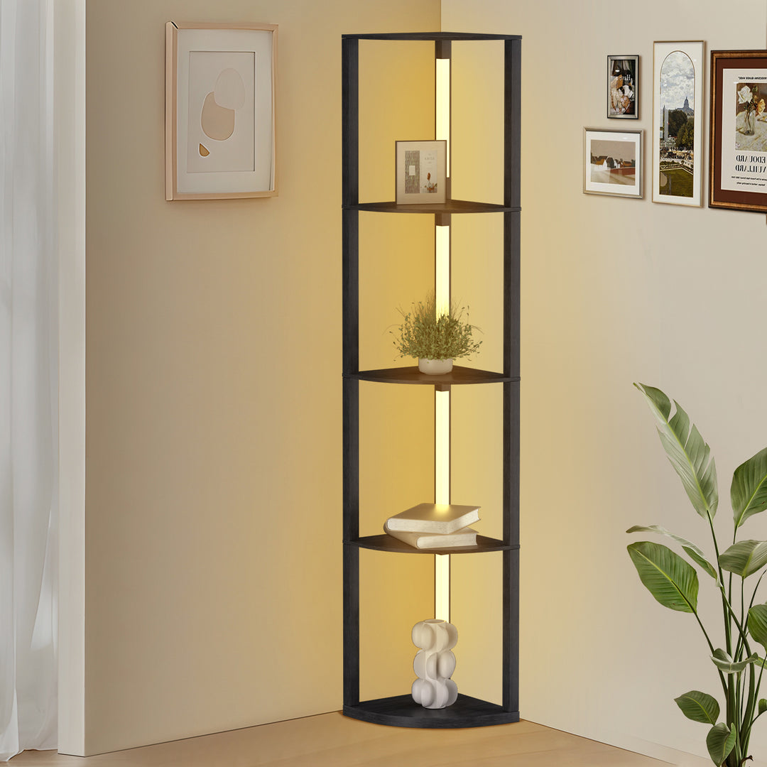 Sonnewelt LED Stehleuchte Stehlampe Dimmbarer mit Regal und Fernbedienung