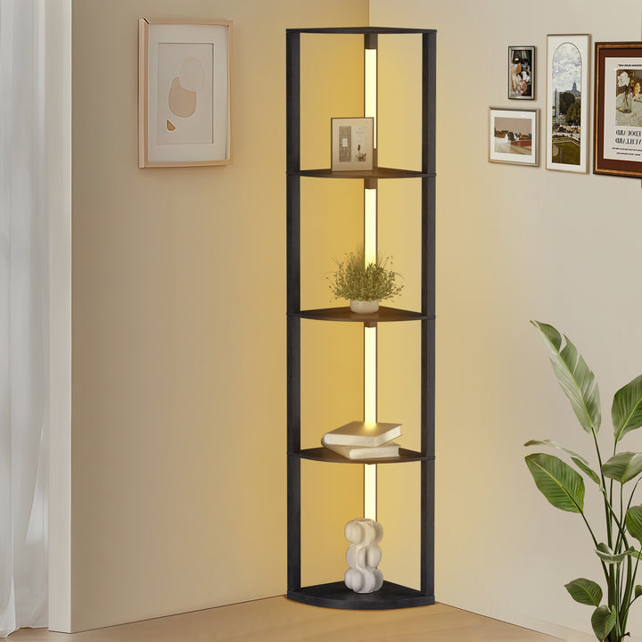 Sonnewelt LED Stehleuchte Stehlampe Dimmbarer mit Regal und Fernbedienung