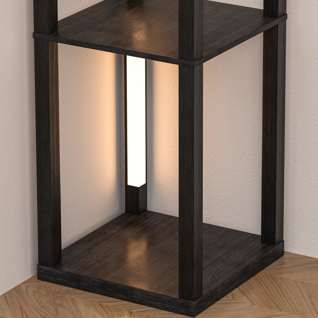 Sonnewelt LED Stehleuchte Stehlampe Dimmbarer mit Regal und Fernbedienung