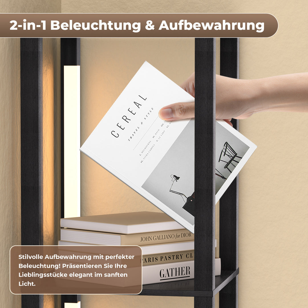 Sonnewelt LED Stehleuchte Stehlampe Dimmbarer mit Regal und Fernbedienung