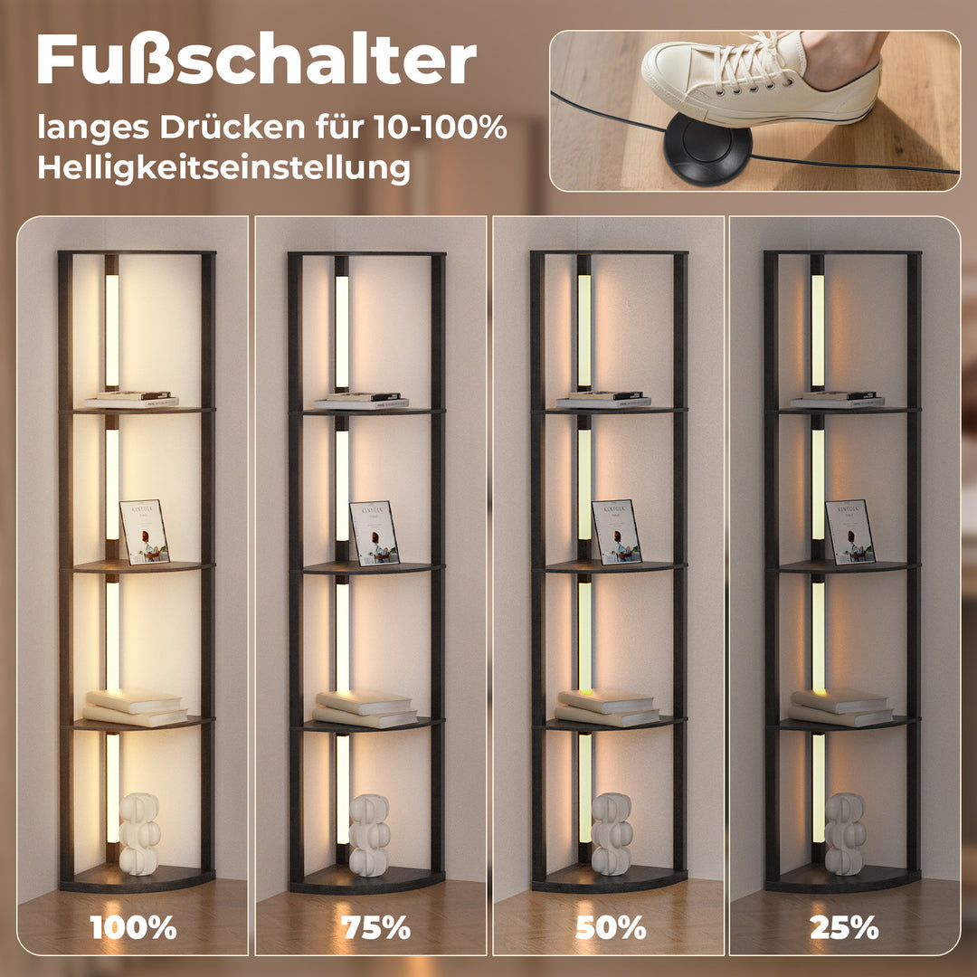 Sonnewelt LED Stehleuchte Stehlampe Dimmbarer mit Regal und Fernbedienung