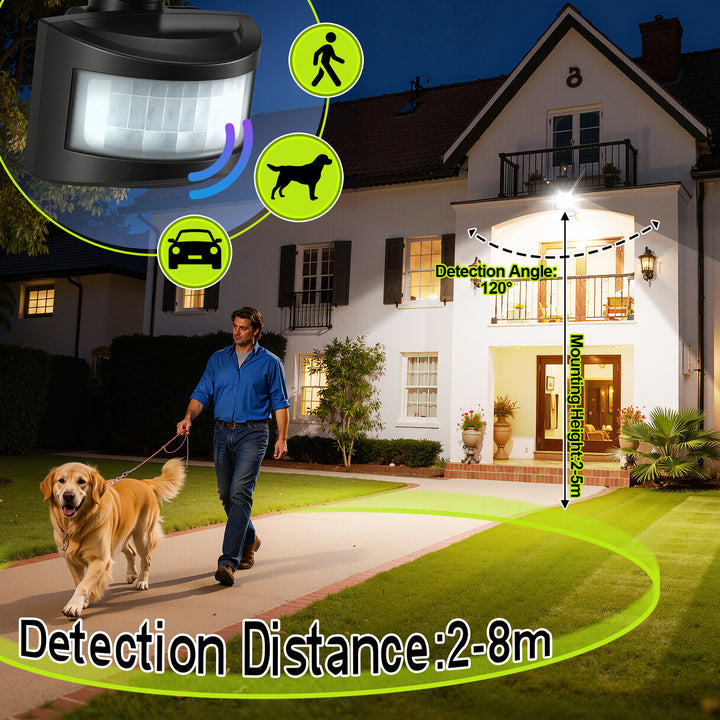 Sonnewelt LED Fluter mit Bewegungsmelder Kaltweiß 10W-100W(kein Stecker)