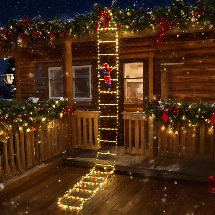 Sonnewelt LED Weihnachtsmann Leiter Lichterkette 3m