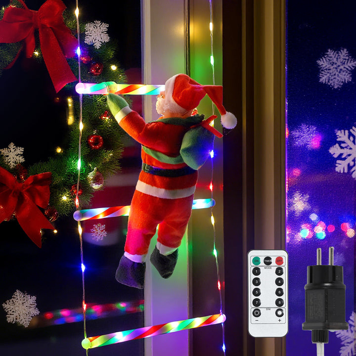 Sonnewelt LED Weihnachtsmann Leiter Lichterkette 3m
