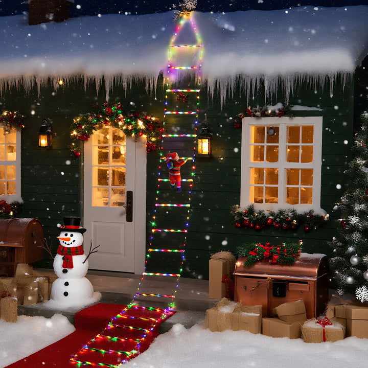 Sonnewelt LED Weihnachtsmann Leiter Lichterkette 3m