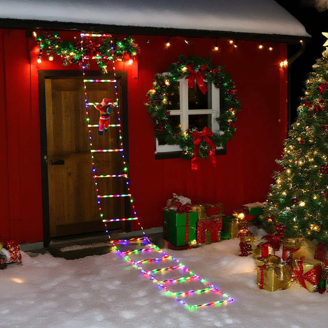 Sonnewelt LED Weihnachtsmann Leiter Lichterkette 3m