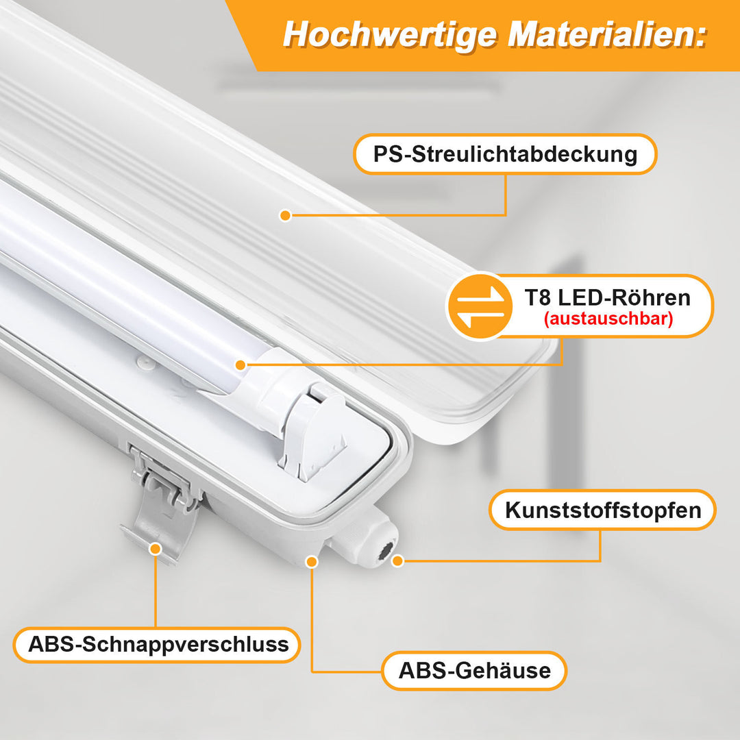 Sonnewelt LED Feuchtraumleuchte 24W 150 cm T8 Kaltweiß