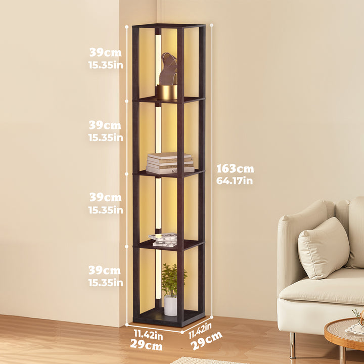 Sonnewelt LED Stehleuchte Stehlampe Dimmbarer mit Regal und Fernbedienung