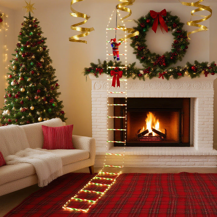Sonnewelt LED Weihnachtsmann Leiter Lichterkette 3m