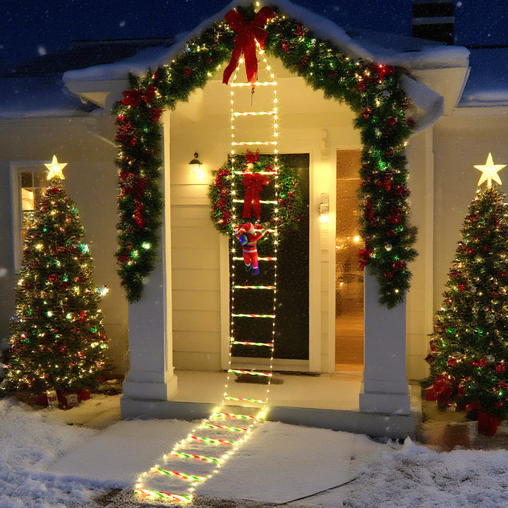 Sonnewelt LED Weihnachtsmann Leiter Lichterkette 3m