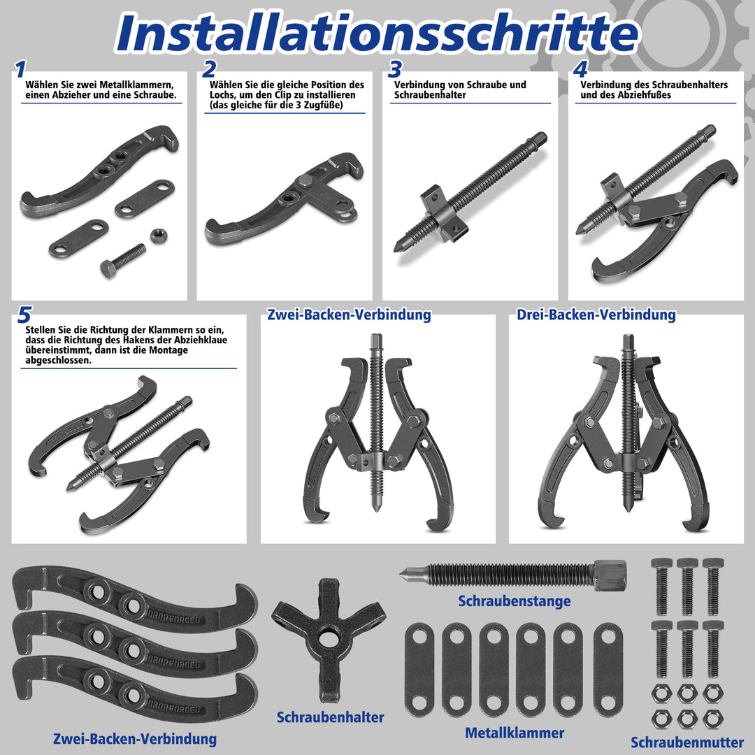 Sonnewelt 3tlg Lagerabzieher Paralellabzieher Lager 3-arm