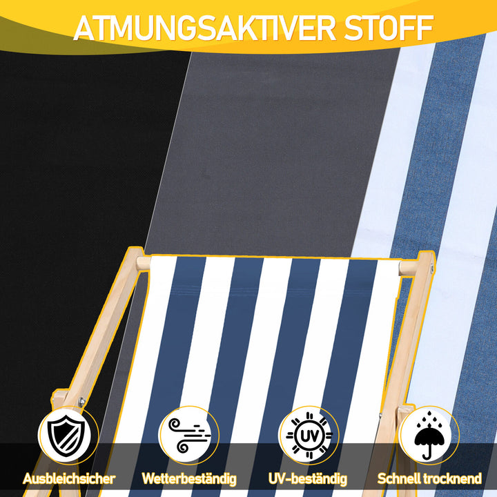 Sonnewelt Deck Chair Folding Beach Lounger Wood