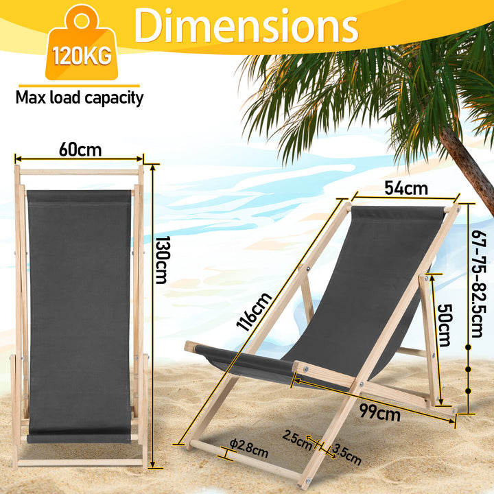 Sonnewelt Deck Chair Folding Beach Lounger Wood
